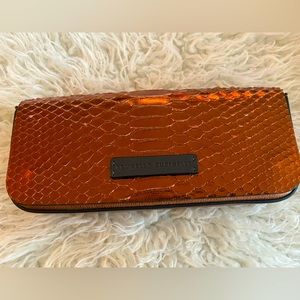 Brunello Cucinelli clutch purse, bronze colour with strap that can be put on